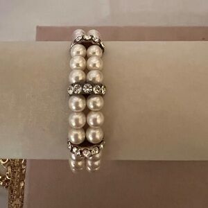 Vintage Pearl and Crystal Bracelet